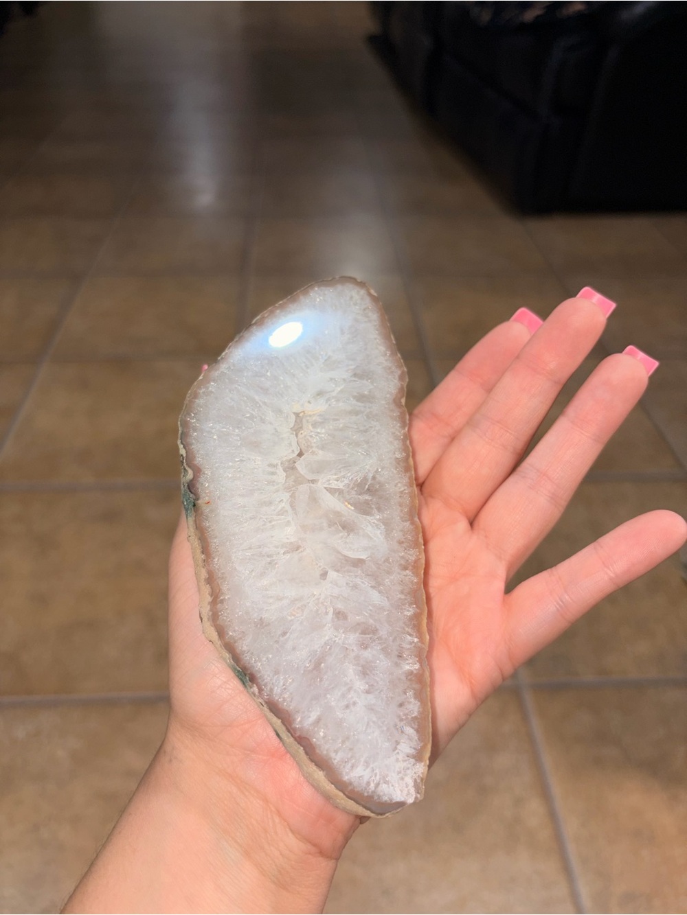 Natural White Geode Display Slice - Home Accents